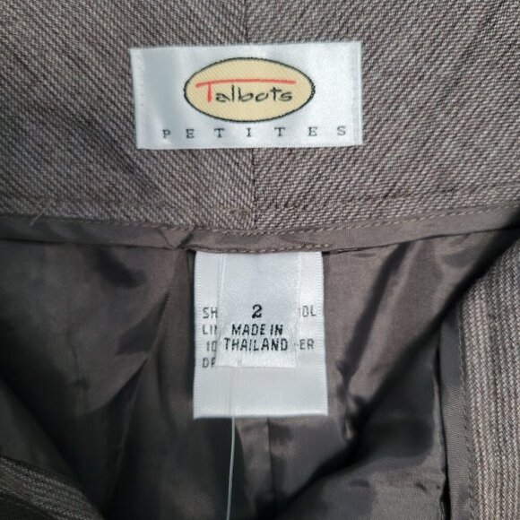NWOT Talbots Petites Pants Women's 2 Brown 100% Wool Wide Leg Trousers Slacks - Picture 6 of 10
